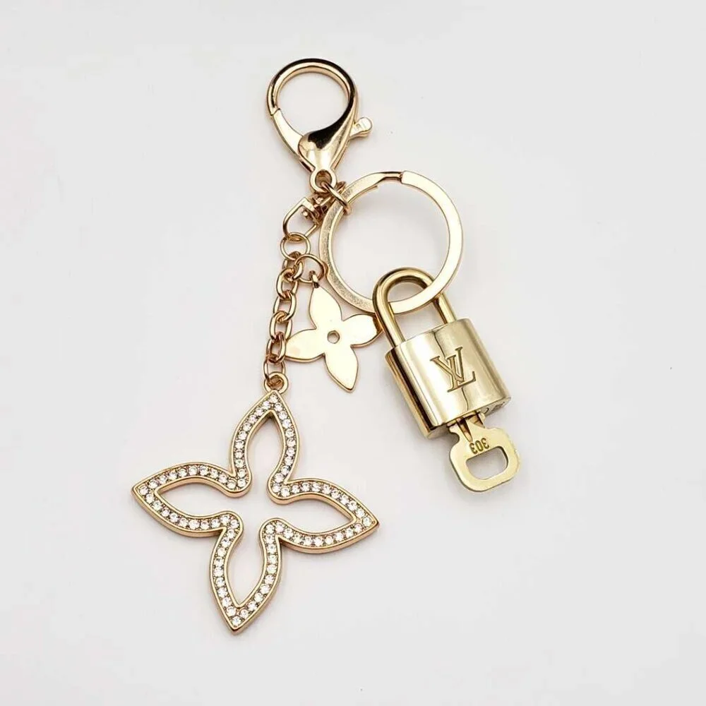 LV Gold Padlock & Key 🔒 Authentic Louis Vuitton Bag Unbranded Clover Charm